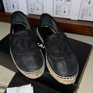 Chanel Espadrilles Black Mesh woman’s 47